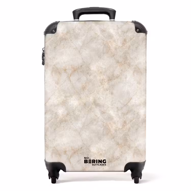 Koffer - Hellbeige - goldbraune Adern - Marmor — 1