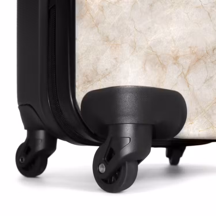 Koffer - Hellbeige - goldbraune Adern - Marmor — 7