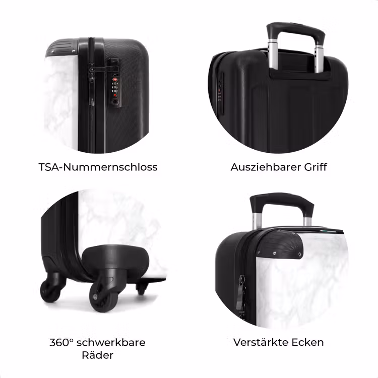 Koffer - Minimalistisch - Weiß - Graue Adern — 8