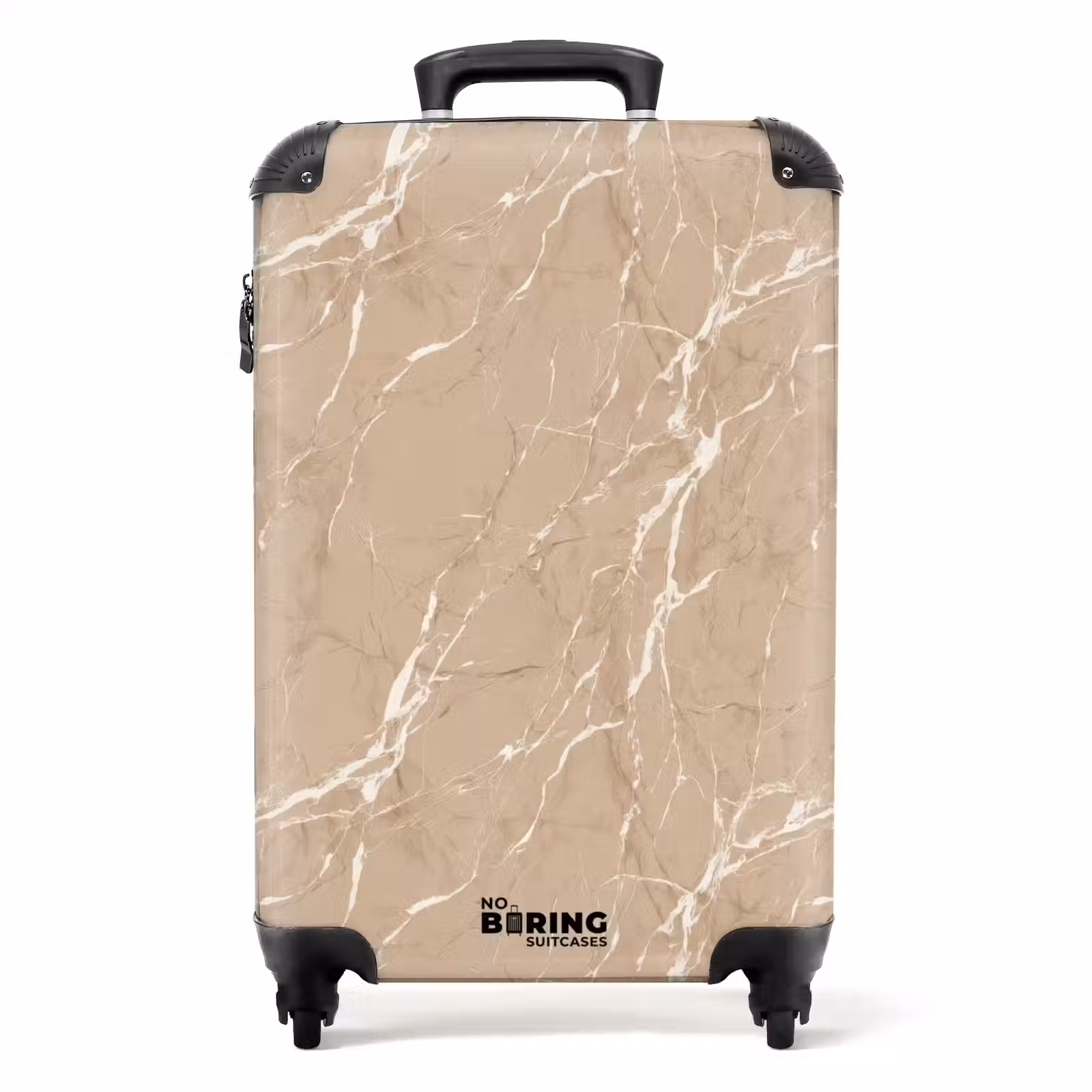 Koffer - Beige - Marmor - Organisch - Weiß — 1