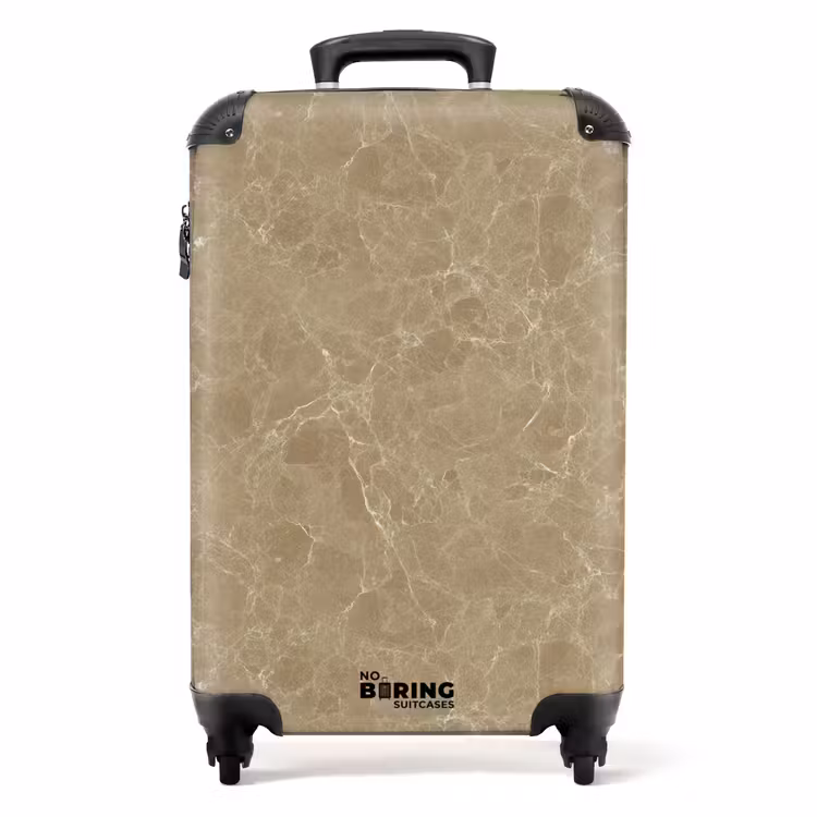 Koffer - Beige - Marmor - Weiße Adern — 1