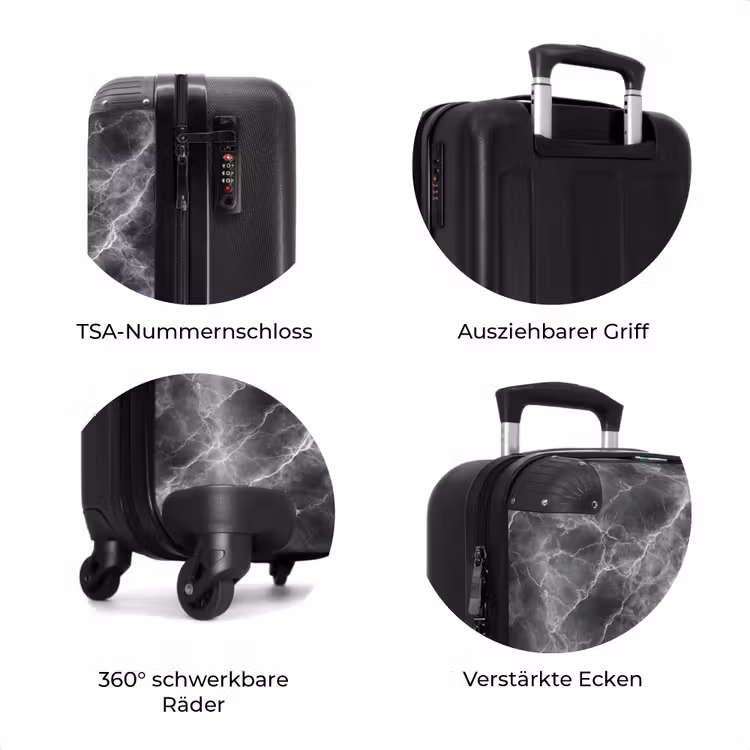 Koffer - Dunkelgrau - Blitz - Marmor — 8
