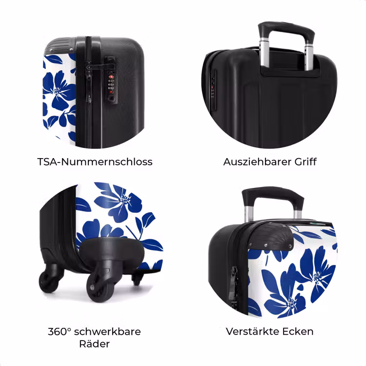 Koffer - Floral - Modern - Blau — 8