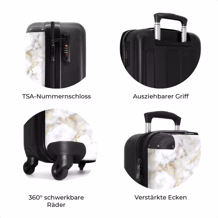 Koffer - Goldene Adern - Marmor - Weiß — 8