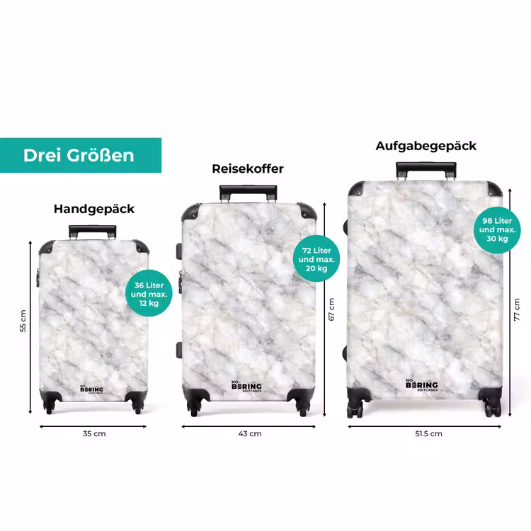 Koffer - Grau - Marmor - Detailliert — 3