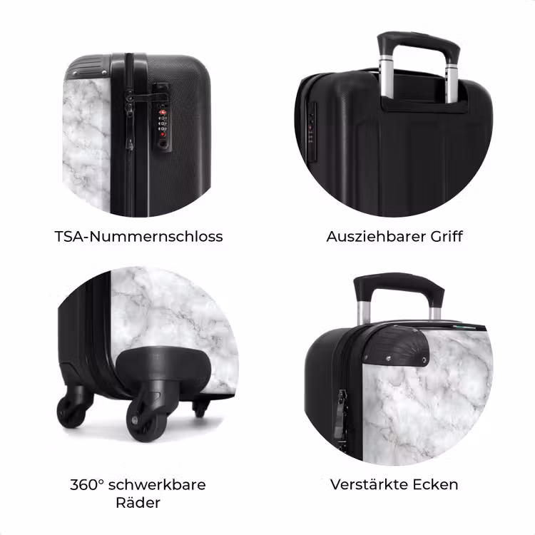 Koffer - Grau - Marmor - Klassisch - Adern — 8