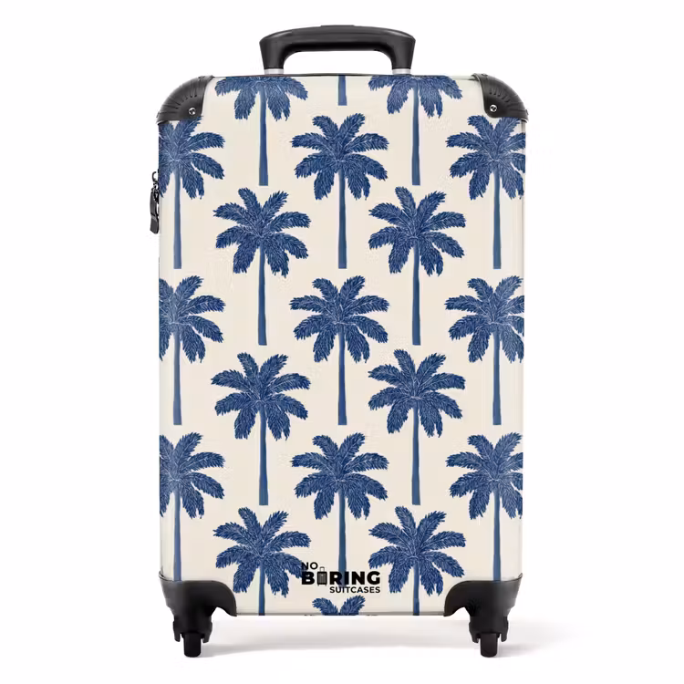 Koffer - Symmetrisch - Palme - Blau — 1
