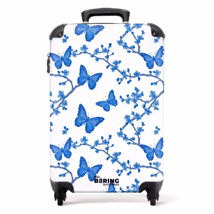Koffer - Schmetterling - Blumen - Blau — 1