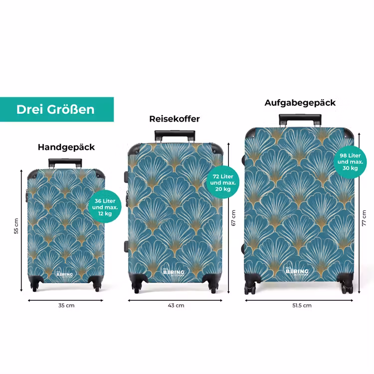Koffer - Symmetrisch - Muster - Blau — 3