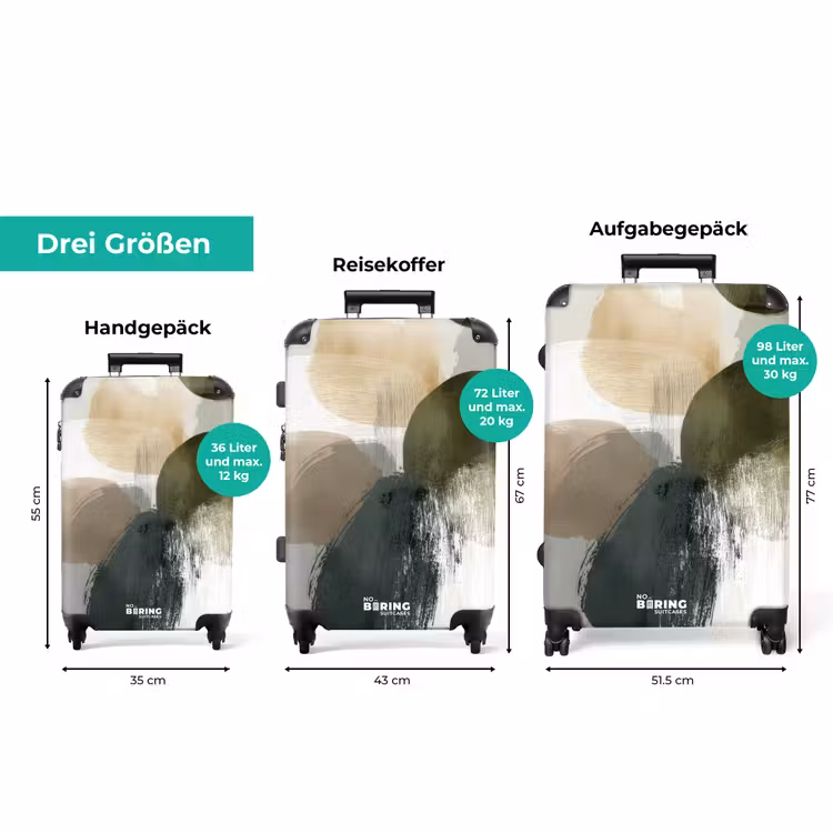 Koffer - Minimalistisch - Kreise - Pinselstriche - Beige — 3
