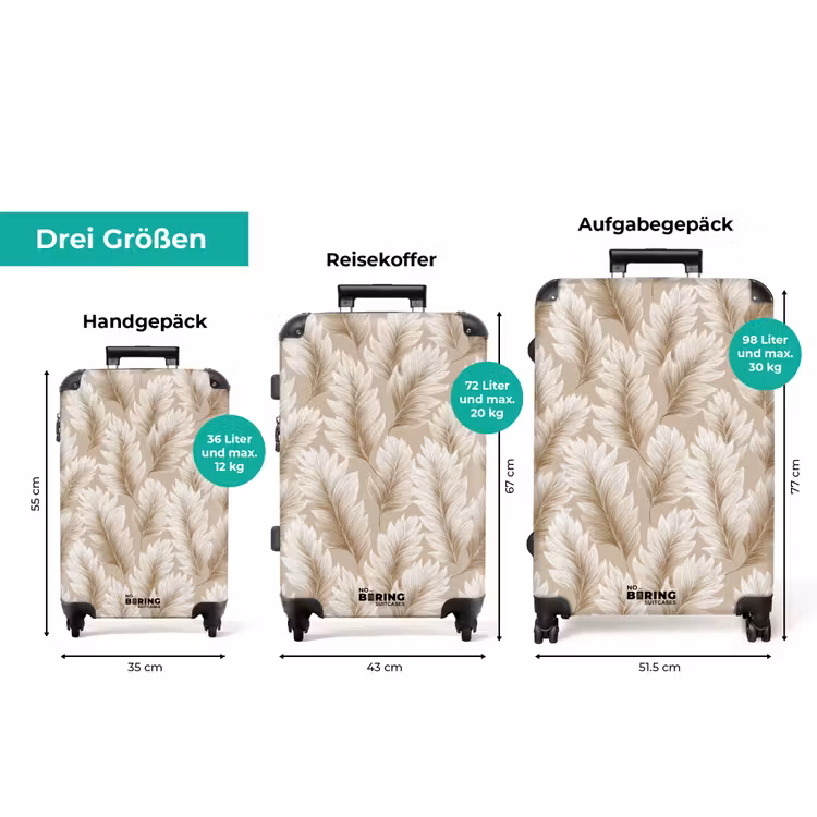 Koffer - Botanisch - Muster - Beige — 3