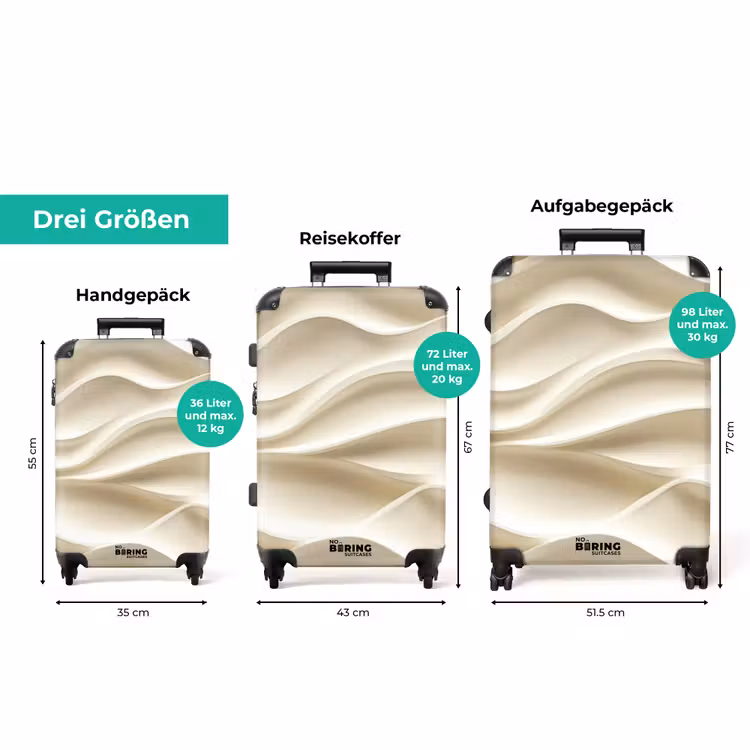 Koffer - Linien - Gewellt - Creme — 3