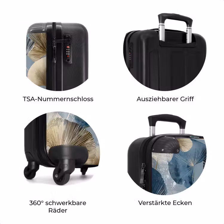 Koffer - Blätter - Abstrakt - Gold - Blau — 8