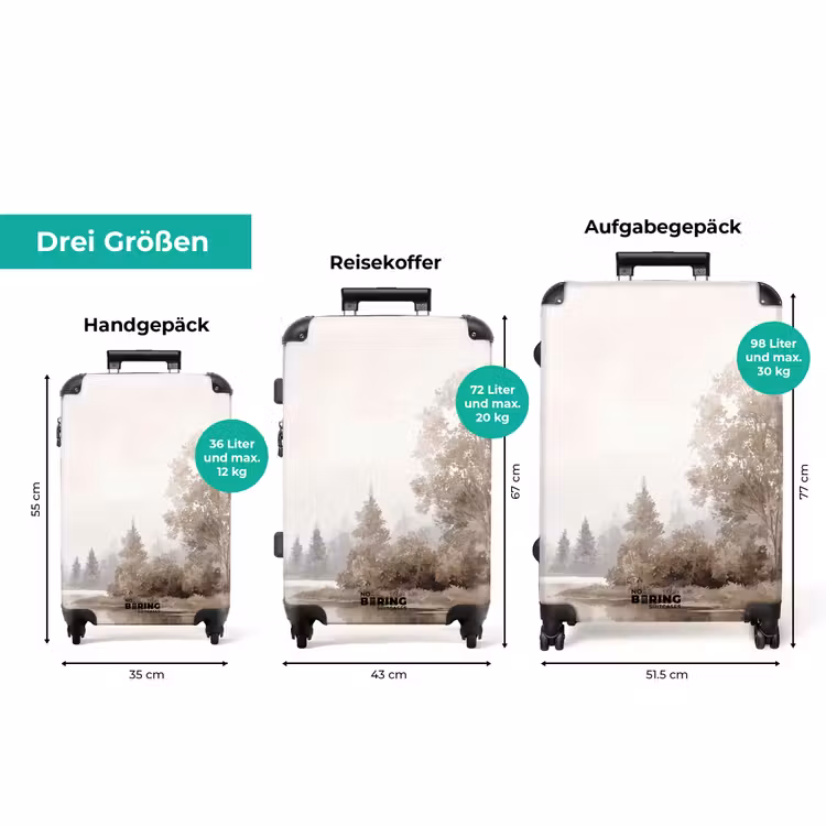Koffer - Flusslandschaft - Minimalistisch - Erdtöne — 3