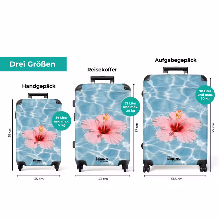 Koffer - Hibiskus - Wasser - Rosa — 3