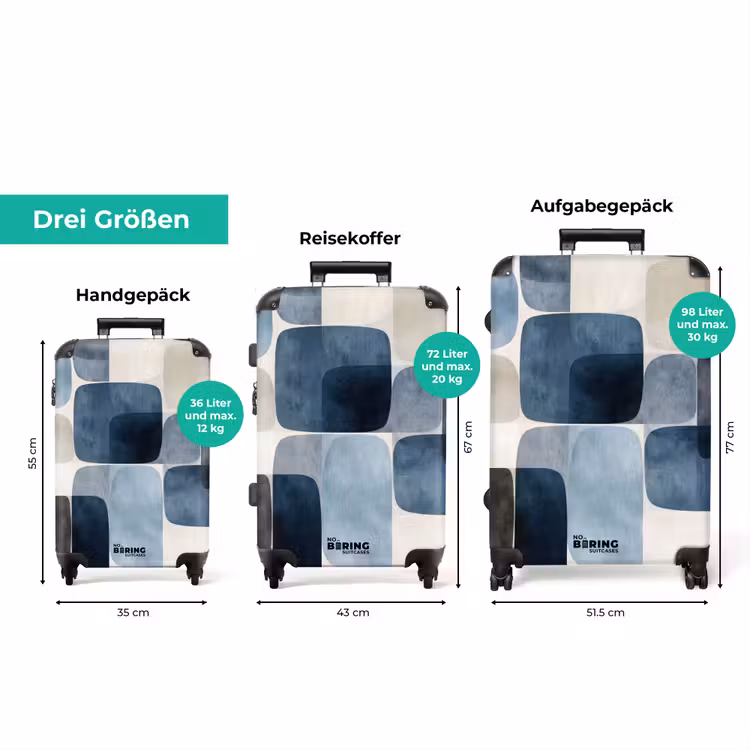 Koffer - Muster - Blau - Quadrate — 3