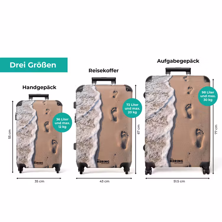 Koffer - Fußstapfen - Gezeitenlinie - Meer — 3