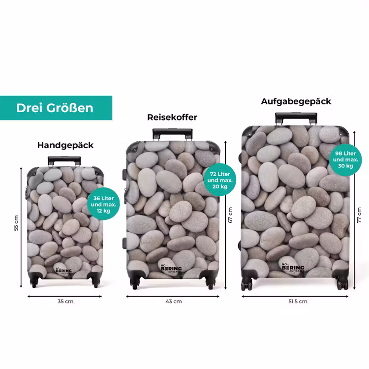 Koffer - Kieselsteine - Steine - Grau — 3
