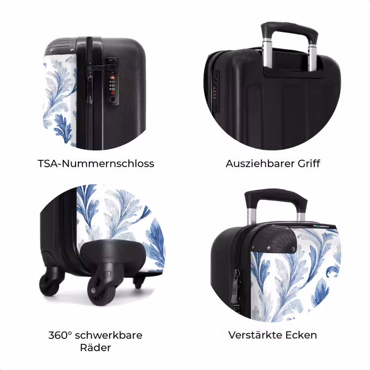 Koffer - Barockes Blattmuster blau — 8
