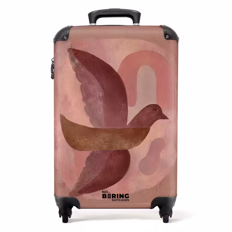 Koffer - Illustration - Vögel - Abstrakt - Rosa — 1