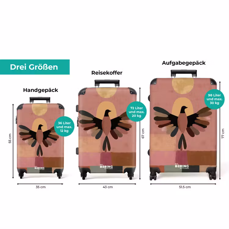 Koffer - Illustration - Vogel - Ebenen - Farbenfroh — 3