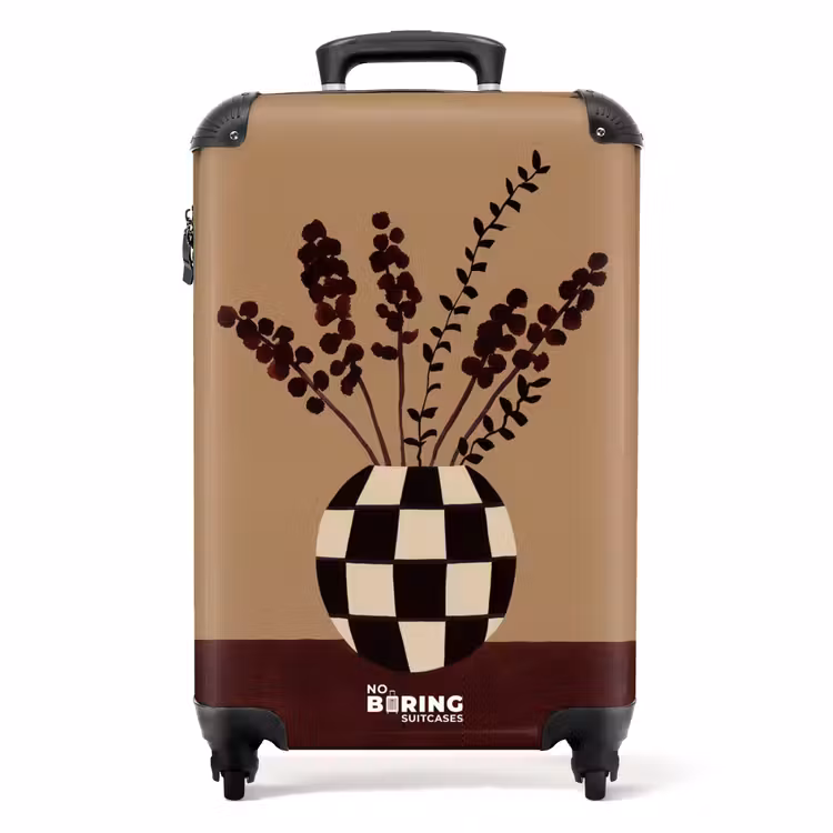 Koffer - Minimalistisch - Vase - Blumen - Braun — 1