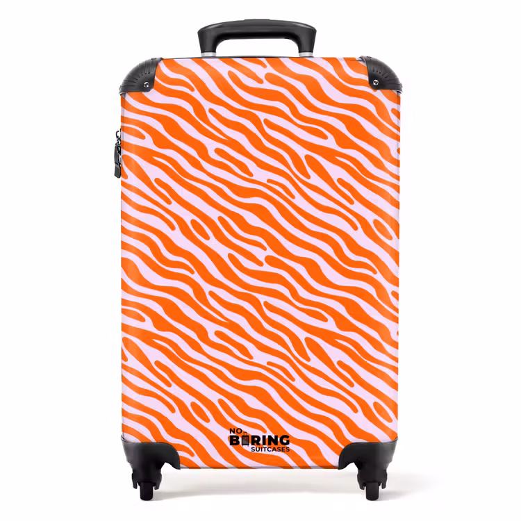 Koffer mit Name - Streifen - Dynamisch - Orange — 1