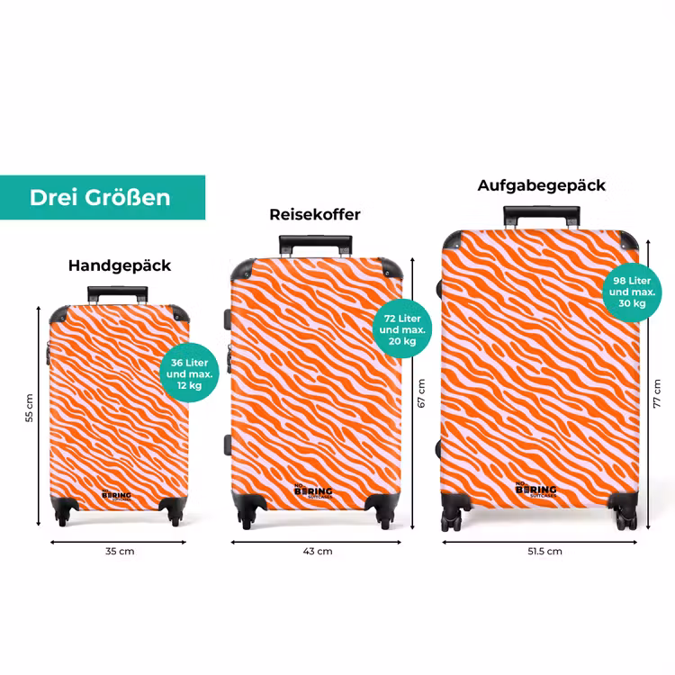 Koffer mit Name - Streifen - Dynamisch - Orange — 3