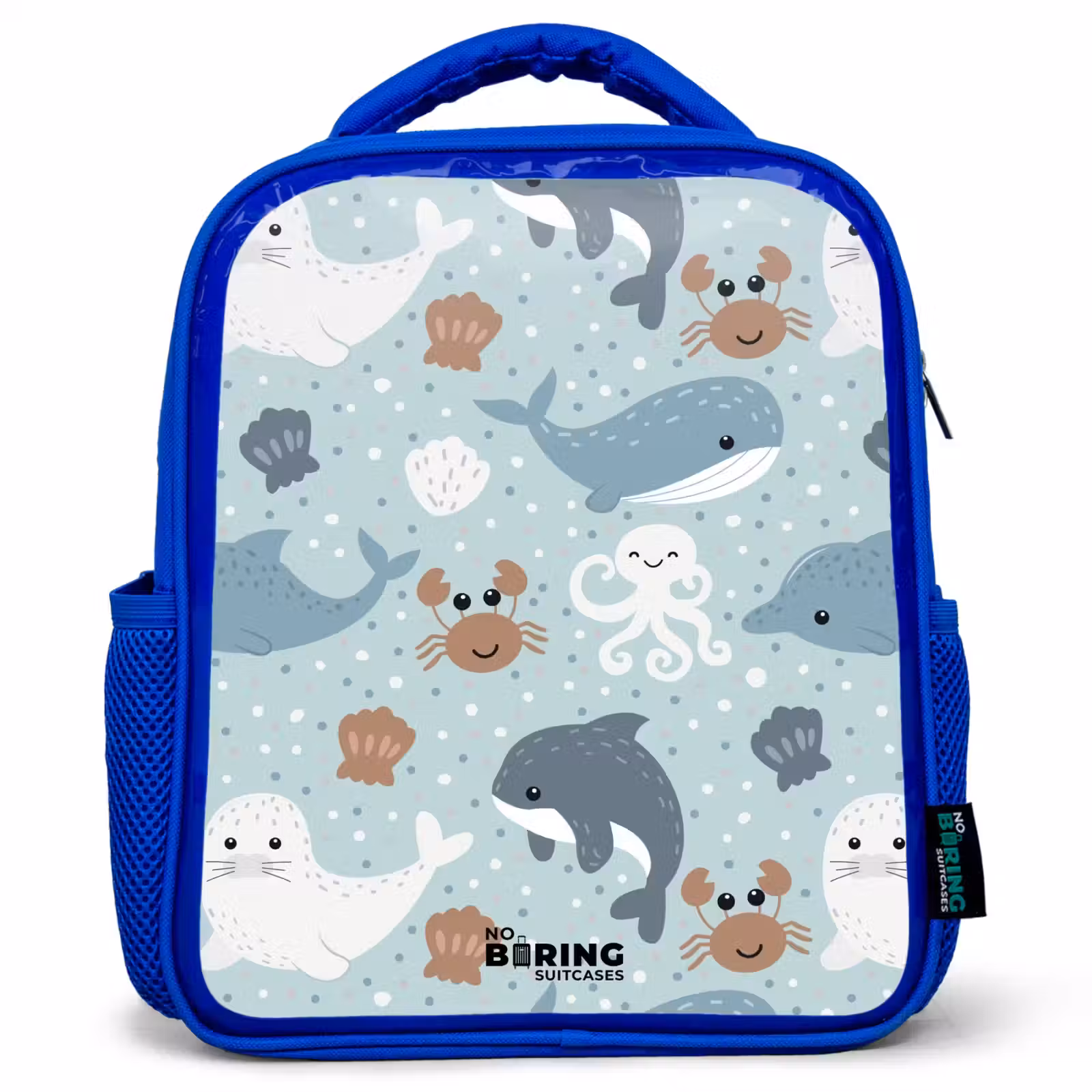 Kinderrucksack - Blau - Seetiermuster bunt — 1