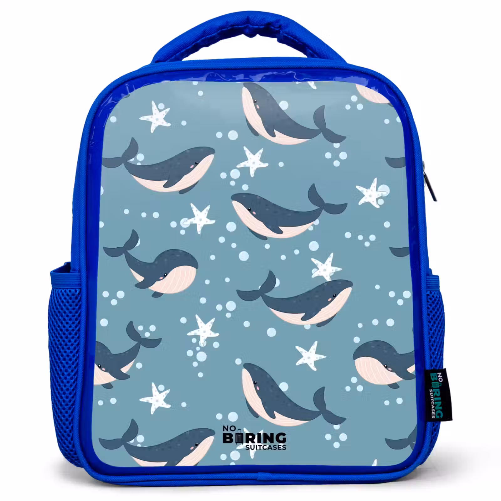 Kinderrucksack - Blau - Wale mit Seesternmuster blau — 1