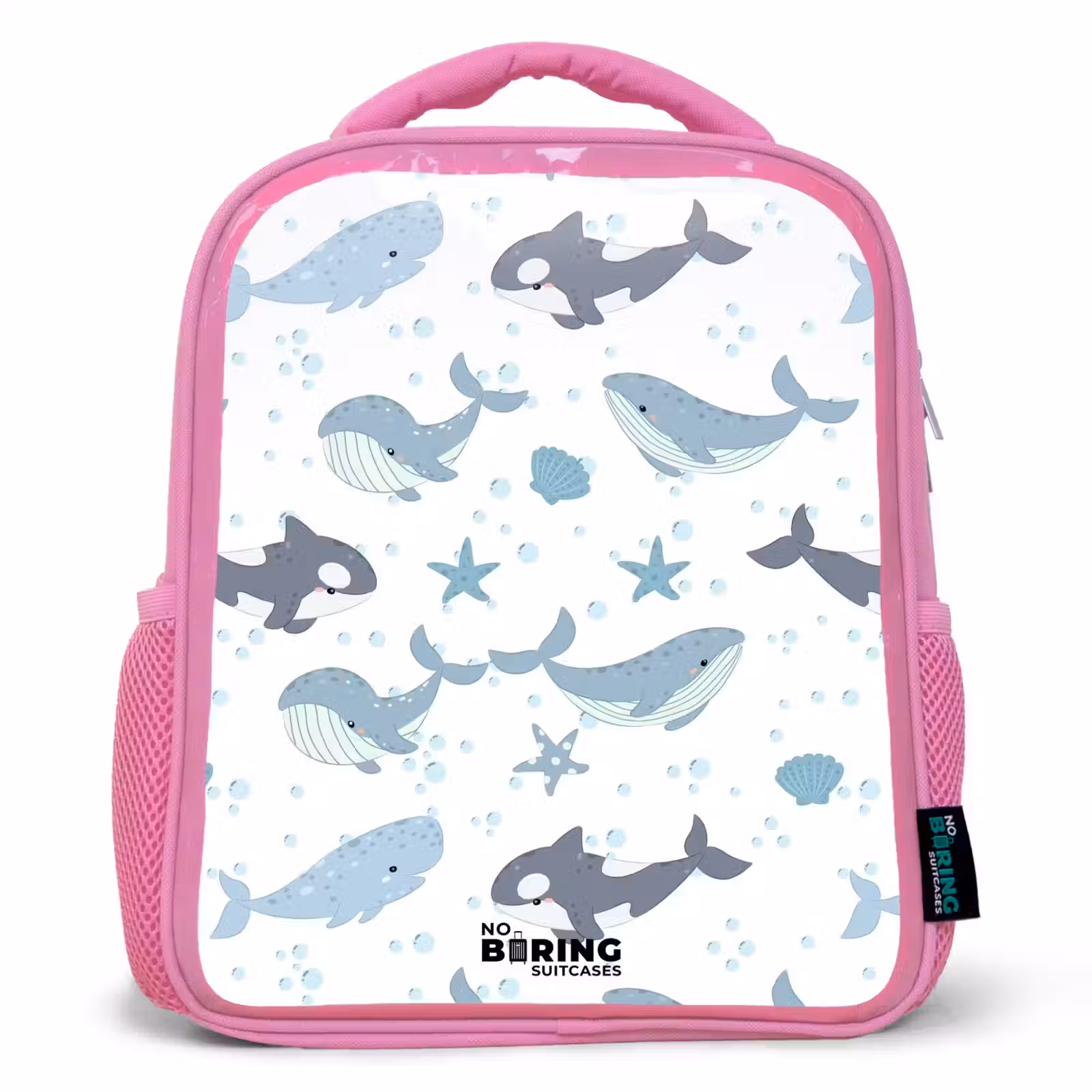 Rucksack Kind - Rosa - Wal-Muster mit Muscheln blau — 1