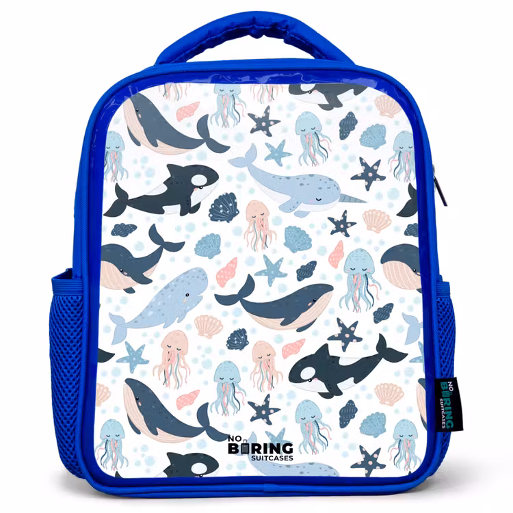 Kinderrucksack - Blau - Meerestiere bunt — 1