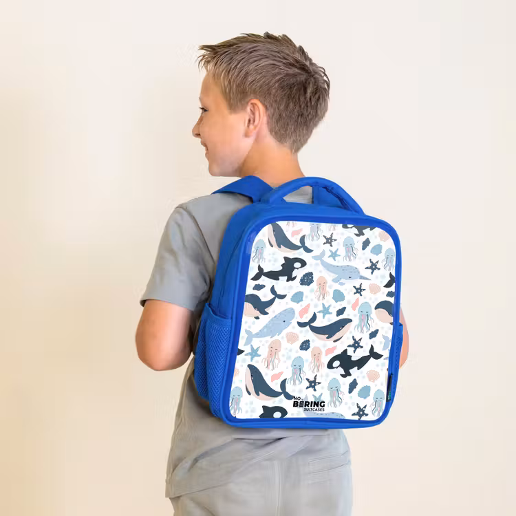 Kinderrucksack - Blau - Meerestiere bunt — 2