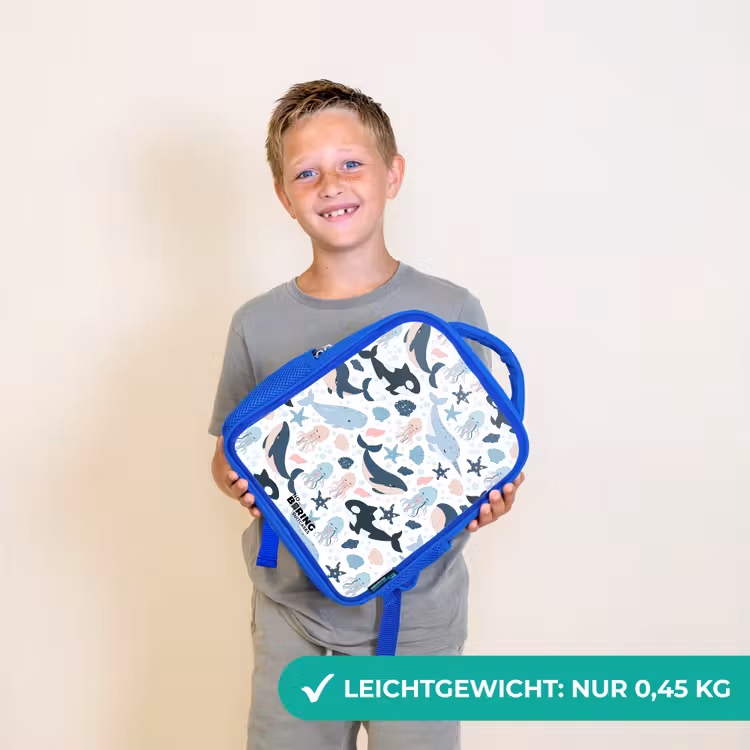 Kinderrucksack - Blau - Meerestiere bunt — 4
