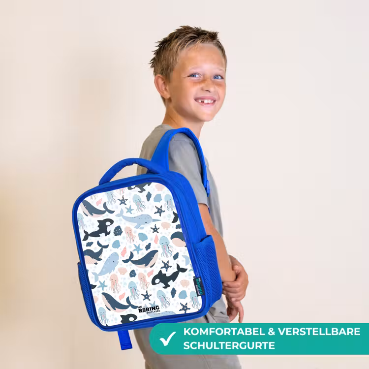 Kinderrucksack - Blau - Meerestiere bunt — 5