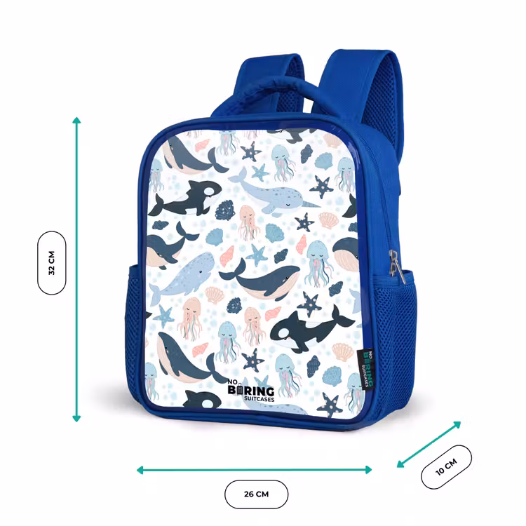 Kinderrucksack - Blau - Meerestiere bunt — 6