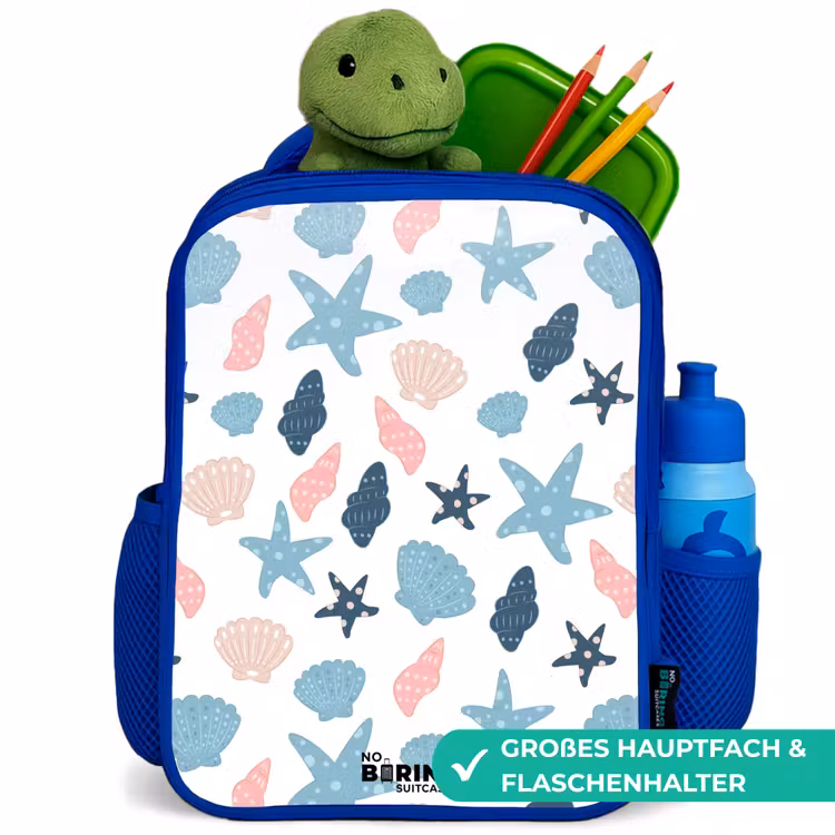 Kinderrucksack - Blau - Muschelmuster bunt — 3