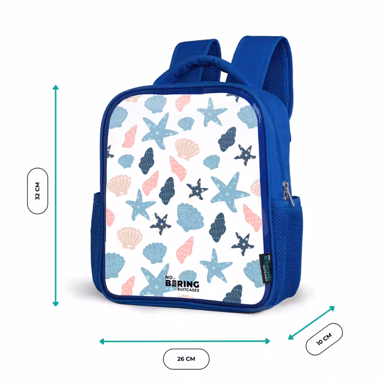Kinderrucksack - Blau - Muschelmuster bunt — 6