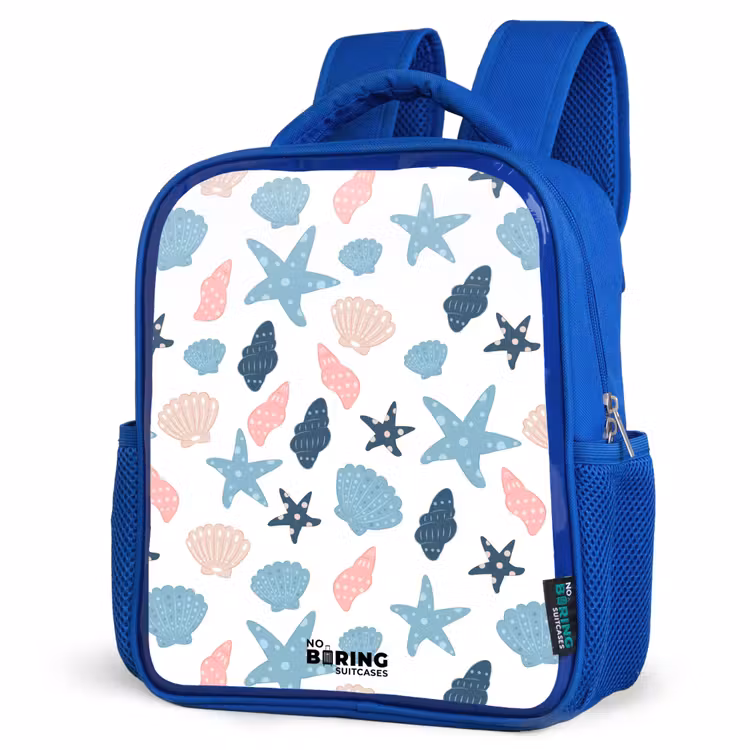 Kinderrucksack - Blau - Muschelmuster bunt — 7