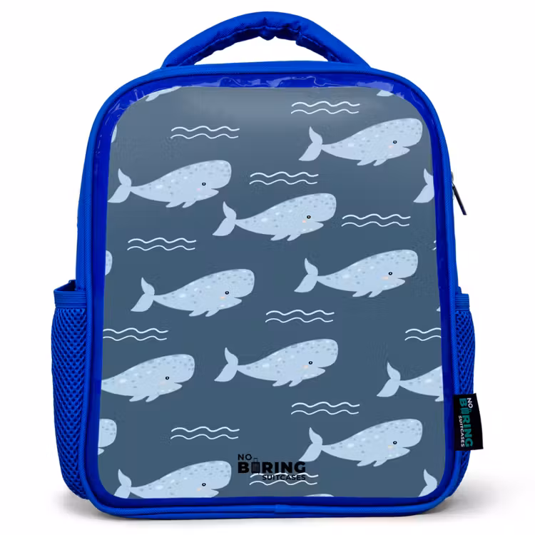 Kinderrucksack - Blau - Wal mit Wellenmuster blau — 1