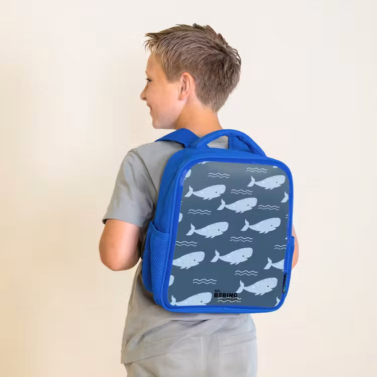 Kinderrucksack - Blau - Wal mit Wellenmuster blau — 2