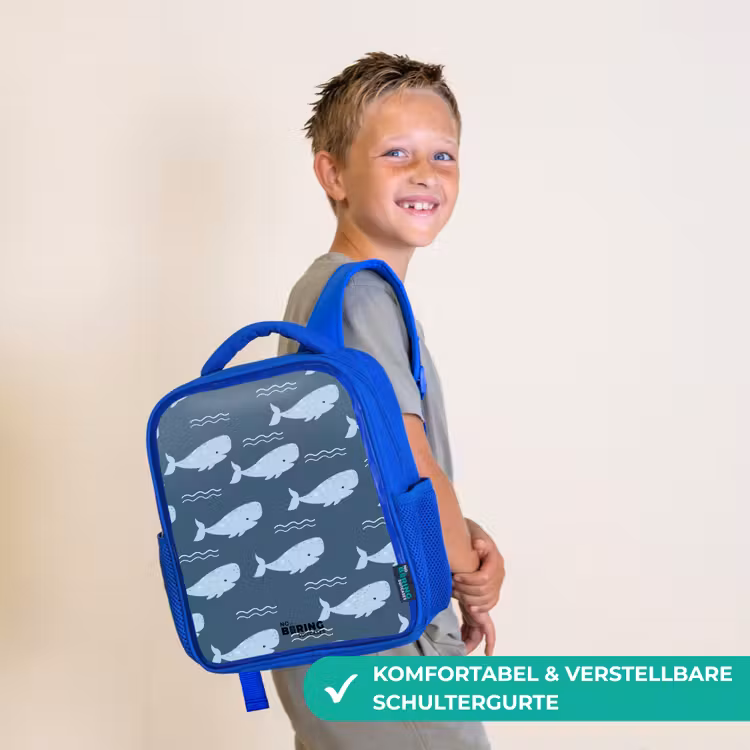 Kinderrucksack - Blau - Wal mit Wellenmuster blau — 5