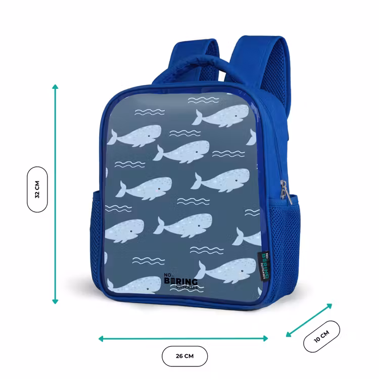 Kinderrucksack - Blau - Wal mit Wellenmuster blau — 6