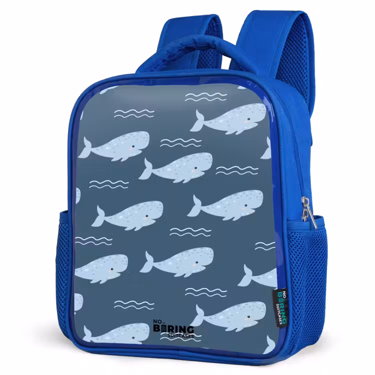 Kinderrucksack - Blau - Wal mit Wellenmuster blau — 7