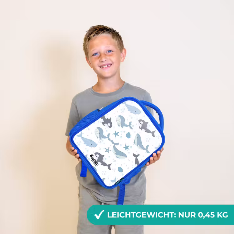 Kinderrucksack - Blau - Wal-Muster mit Muscheln blau — 4