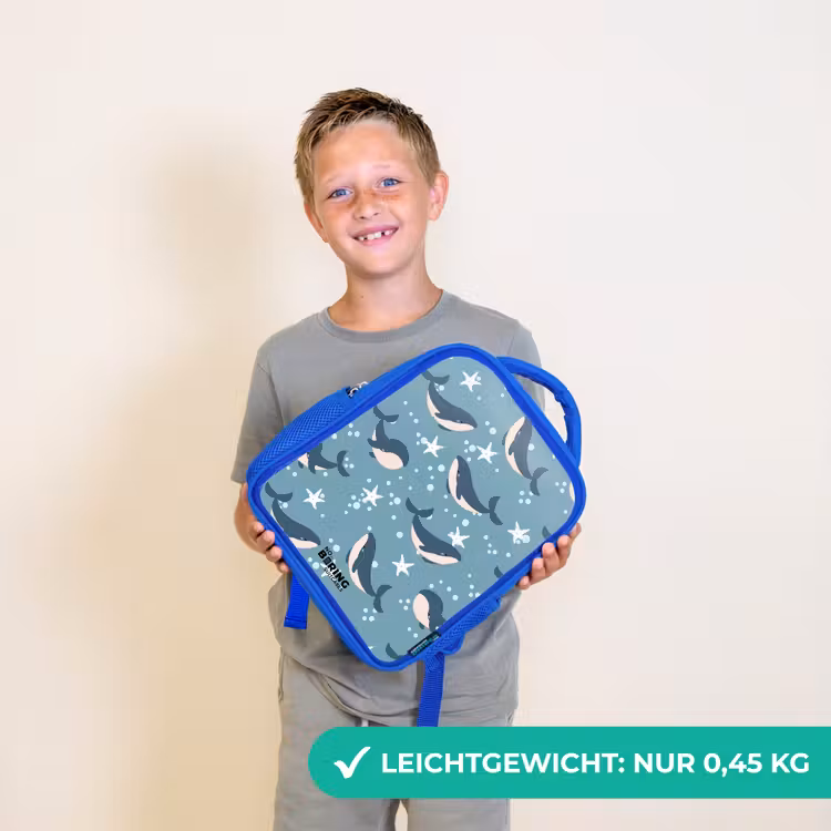 Kinderrucksack - Blau - Wale mit Seesternmuster blau — 4
