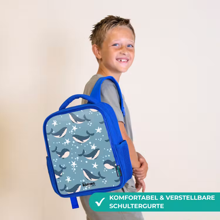Kinderrucksack - Blau - Wale mit Seesternmuster blau — 5
