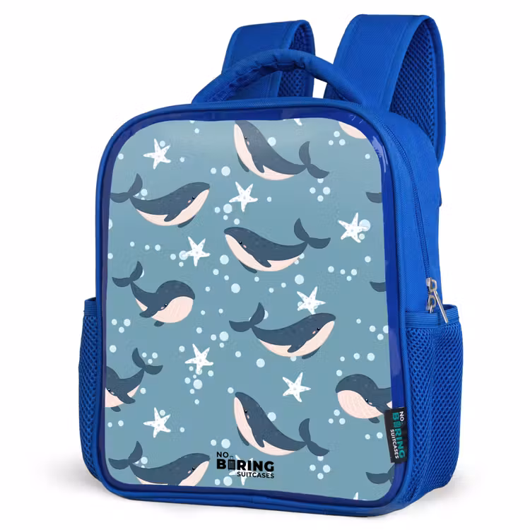Kinderrucksack - Blau - Wale mit Seesternmuster blau — 7