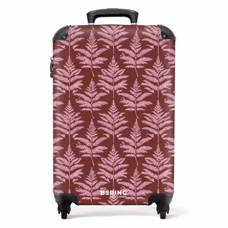 Koffer mit Name - Blatt - Muster - Lila — 1