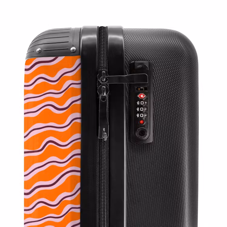 Koffer mit Name - Retro - Gewellt - Orange — 6
